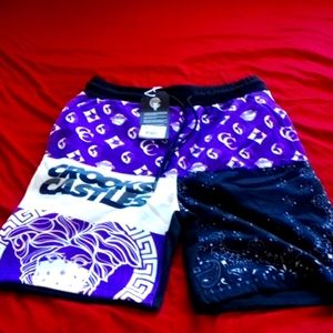 CROOKS CASTLES, PURPLE/BLACK, MEDIUM SHORTS MSRP:$68.00 **NEW**
